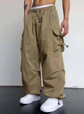 Harajuku Oversized Cargo Parachute Pants Men Sreetwear Vinta
