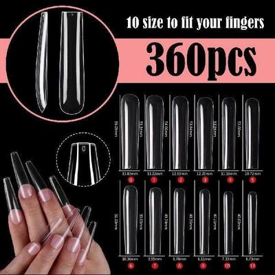 360Pcs Set Fake Nail Tips Polish Extension Fingernail
