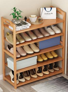Shoe rack made of bamboo, simple household use, floor standi