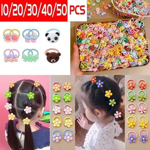 10-50Pcs Soft Rubber Bands Mix Colors Elastic Hair Ties Hair