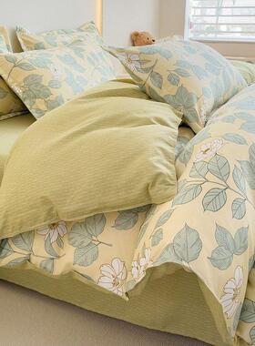 Four piece set of cotton bed sheets, duvet covers bedding