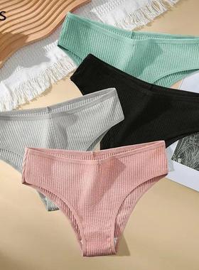 Summer Solid Color Cotton Panties Female Underpants Sexy Pan