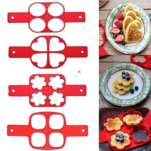 Nonstick Pancake Maker Egg Ring Maker 4 Holes Silicone Panca