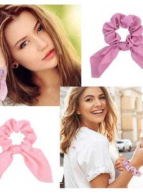 6.5Inch Candy Color For Women Hair Scrunchie Bows tail Hold