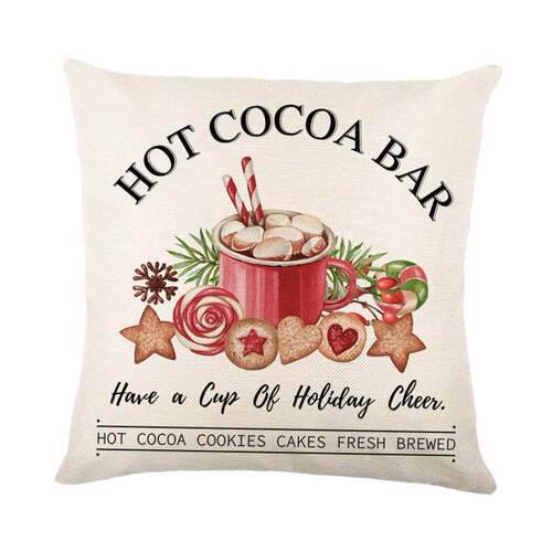 Linen Merry Christmas Pillow Cover 45x45cm Throw Pillowcase