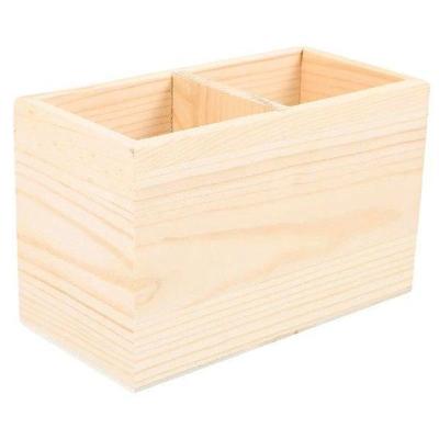 DIY Pine Wood Container Unfinished Wooden Pot Solid Pencil