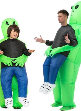 Halloween dress up props green ghost costume inflatable suit