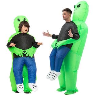 props green ghost Halloween inflatable costume suit dress