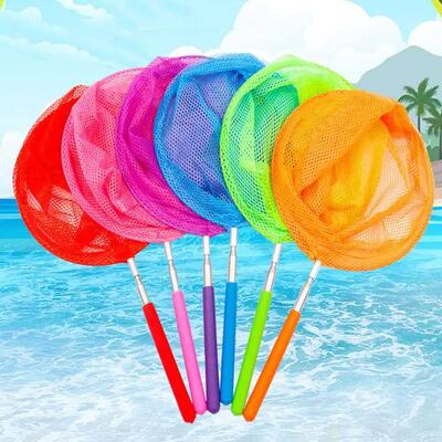 Colorful Fishing Net Anti-Slip Grip Pole Telescopic Butterfl