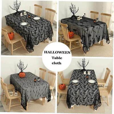 Halloween Tablecloths Black Lace Cobweb Tablecloths Holiday