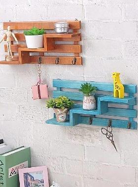 Three-Layer Wood Wall Mounted Shelf Holder Storage Rack