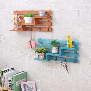 Wall Mounted Shelf Three Storage Wood Holder Rack Layer
