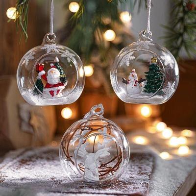 Glass Christmas Ornaments Ball Set, Holiday Tree Decorations