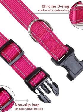 Reflective Dog Collar Strap With Adjustable Safety Nylon Pet