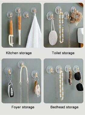 4pcs Plastic Non Perforated Bathroom Adhesive Hook Light