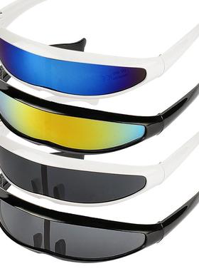 Novelty Futuristic Mirrored Sunglasses Alien Glasses Fancy D