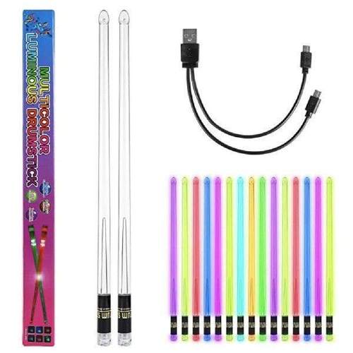 LED Light Up Drum Sticks 15 Color Changing Glow In The Dark