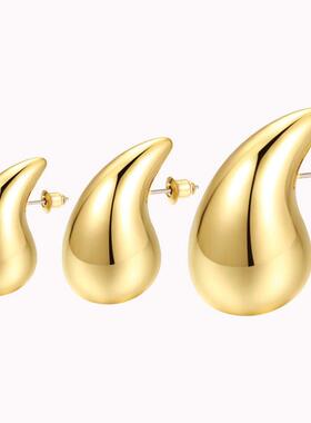 Gold stud Drop earrings 瓜子型水滴耳钉亚马逊爆款耳环earring
