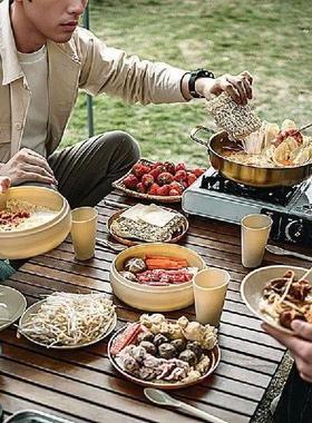 Camping Dish Set 17 PCS Detachable Camping Plates And Bowls