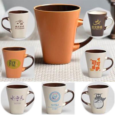 milk tea glass ceramic coffee mug cup cute cartoon spoon 杯