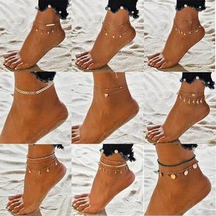 Bracelet for Round Beads Tasse Chain Ankle Leg Bohemia Women