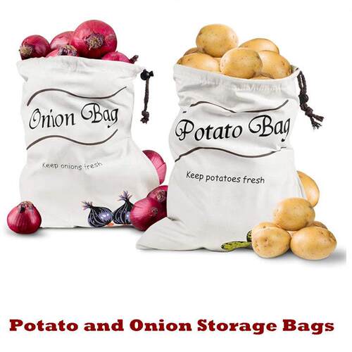 Potato and Onion Storage Bags Reusable Cotton Produce Bags