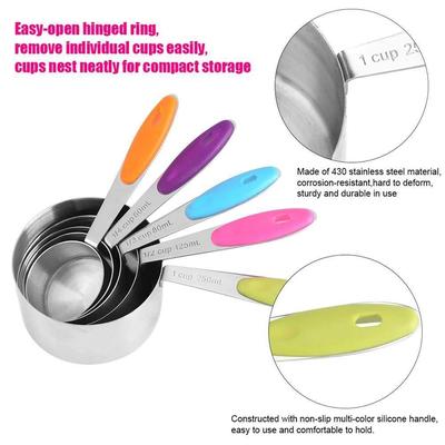 Stainless Steel Measuring Cups Spoon Set彩色烘焙量勺量杯10件