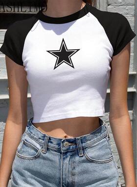 Female Y2K Clothes Star ops Women Tshirt Harajuku Retro Fash