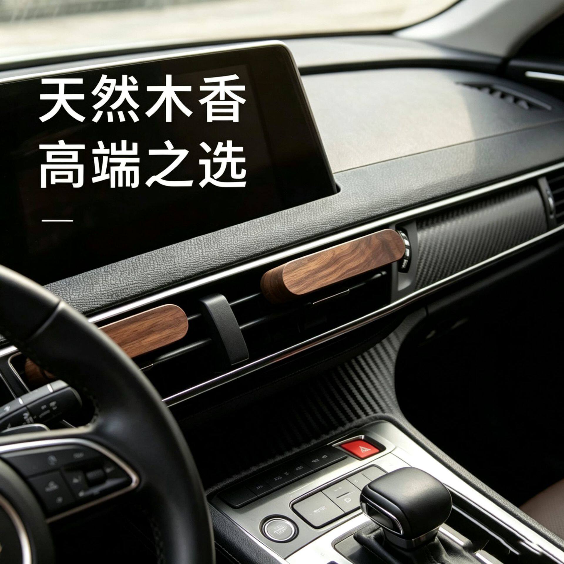 跨境现货胡桃木出风口车载香薰礼品汽车车内用品香氛倾向车载香薰