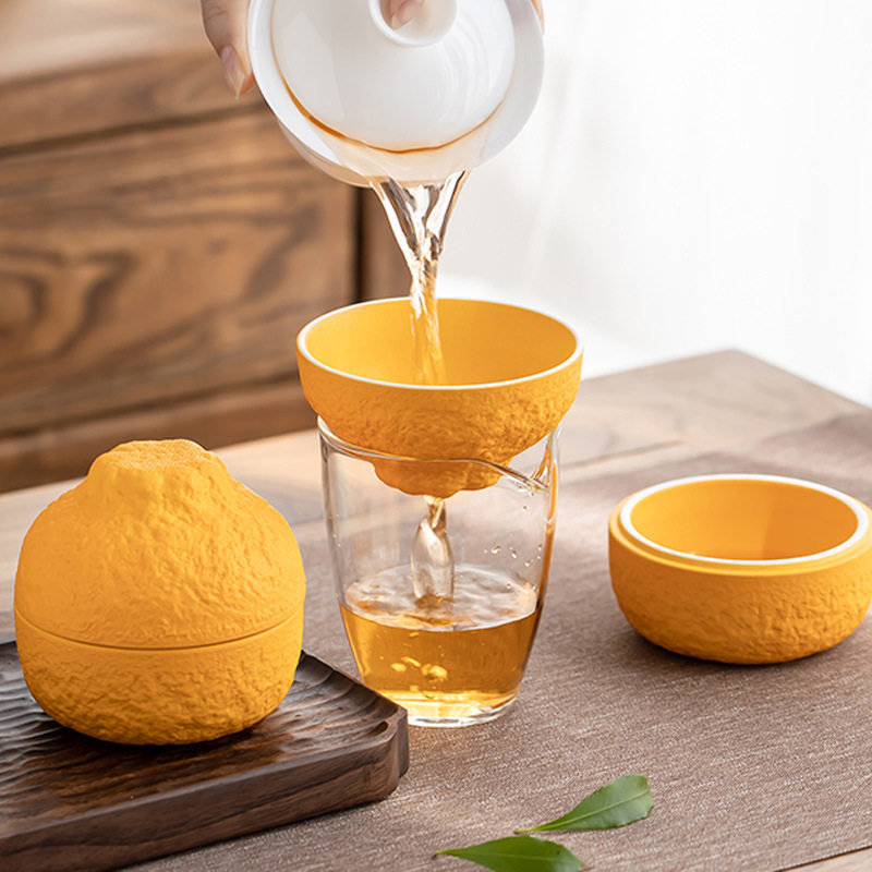 茶滤茶漏高档家用陶瓷可爱丑橘子茶叶过滤器功夫茶具配件泡茶