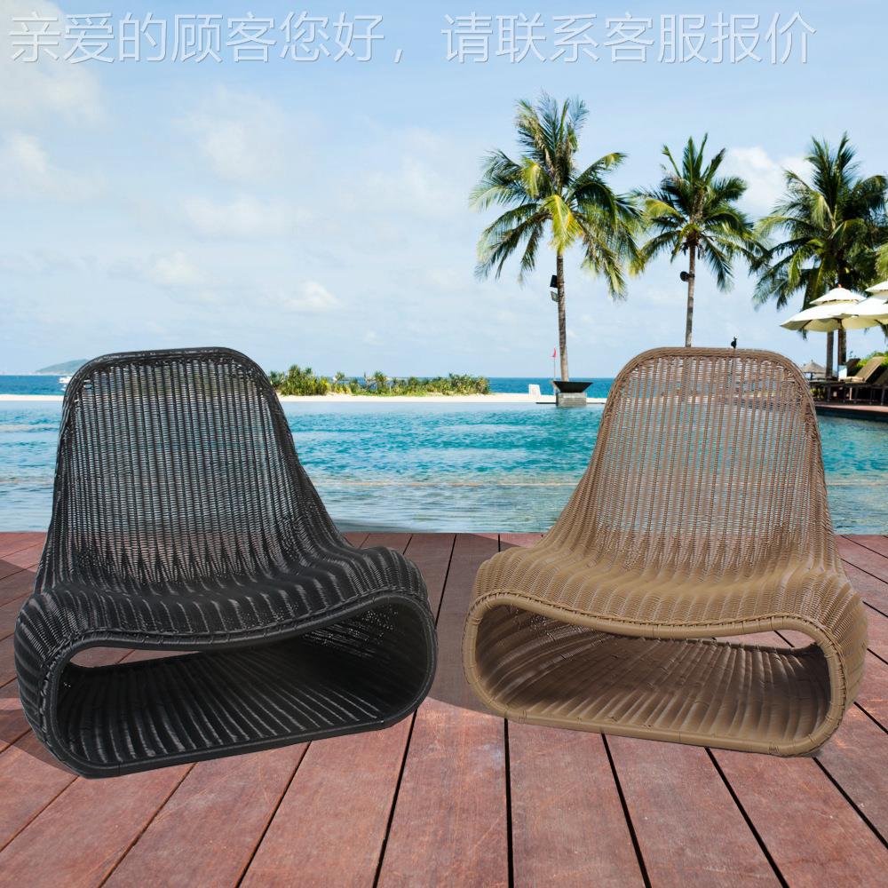户外仿藤椅阳编台艺术款藤休藤椅咖啡店子奶茶C-305店名宿酒店闲