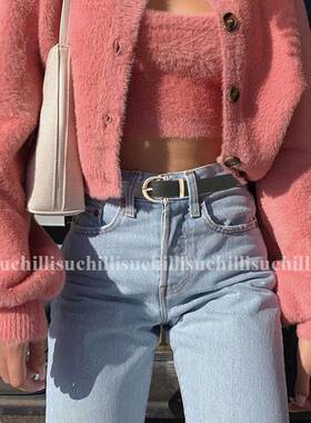 极速2023 Women Belts New PU Leather Simple Metal BuckXle Bel