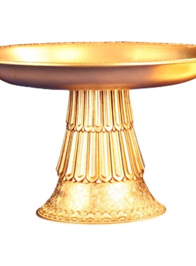 极速慧宝纯黄铜雕花供q果糕点盘藏式吉祥曼扎茶托贡盘家居多用托