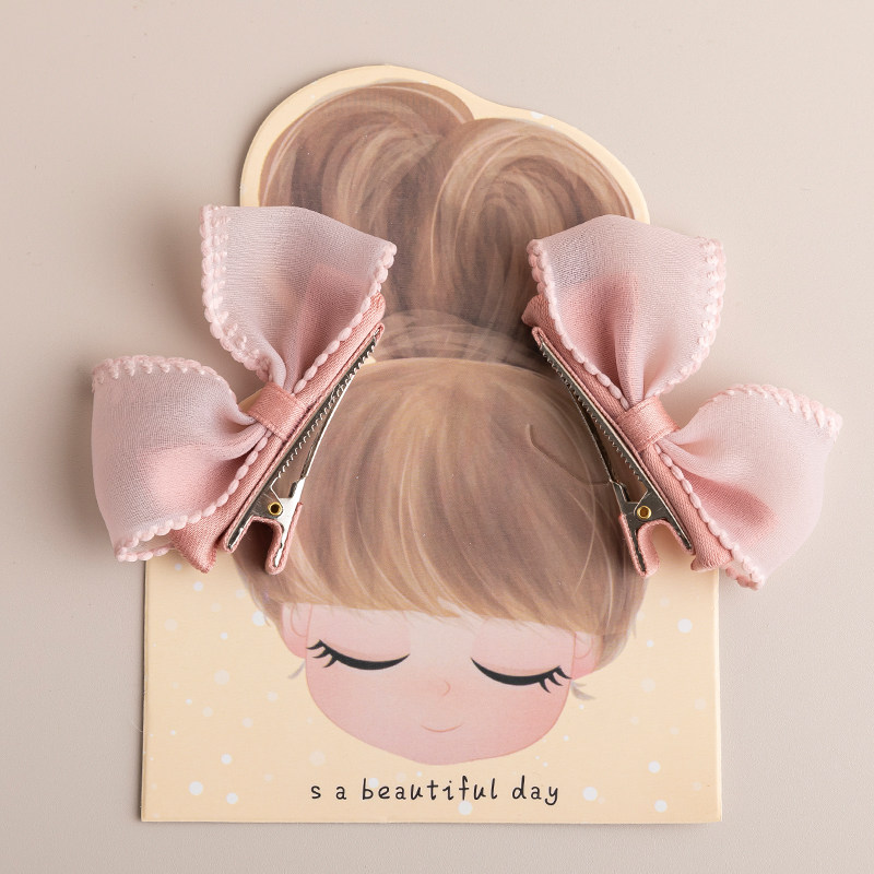 极速蝴蝶结发夹儿童可爱立体对夹发夹G小女孩儿头饰侧边夹宝宝发