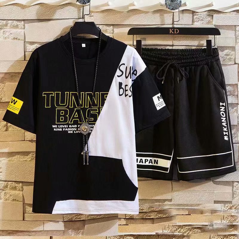 极速Summer Mens Sets Fashion KoBrean Tracksuit Men Short Sle