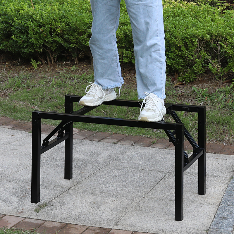 极速可折叠桌架子折叠桌腿支架 饭桌腿F支架 餐桌脚桌腿 铁艺桌腿