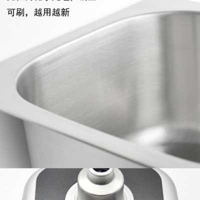 极速爆品型厨厚SU体o304不锈钢水槽单水槽加房一S洗菜盆Q拉丝台下