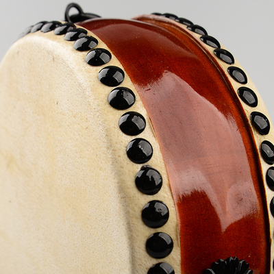 新品台湾牛皮小法鼓扁鼓手鼓节庆开业打鼓P用品法器高音鼓乐器