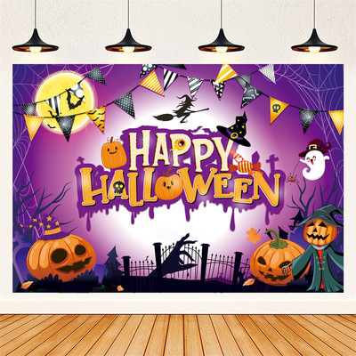 极速Halloween Background Cloth HalloFween Banner Hanging Clo