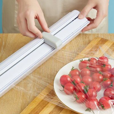 极速Magnetic Cling Wrap Dispenser Shrink Cutting Box YKitche