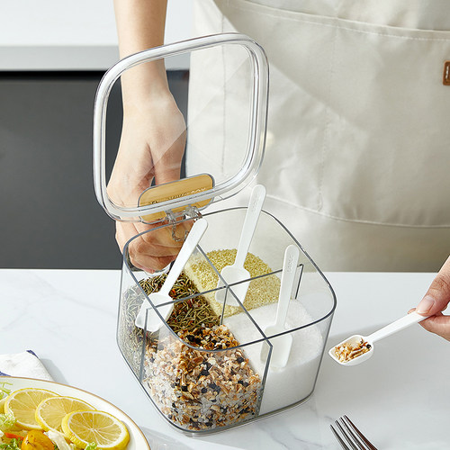 极速调料盒一体i多格家用厨房调味罐组合套装盐味精收纳瓶盐罐密