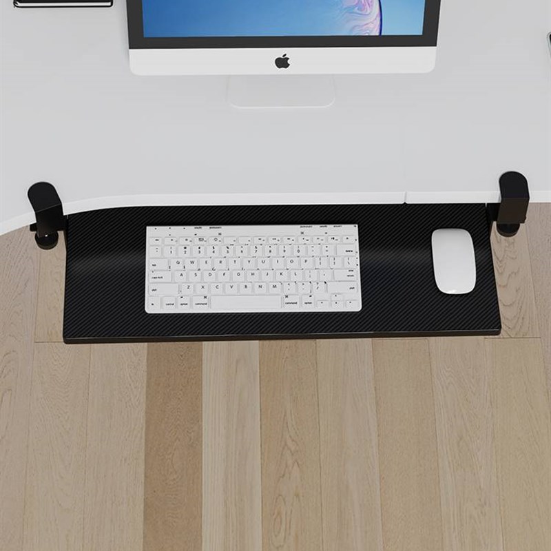 极速键盘托架免打孔旋转桌下抽屉托盘支架免安装异U形桌面滑轨放