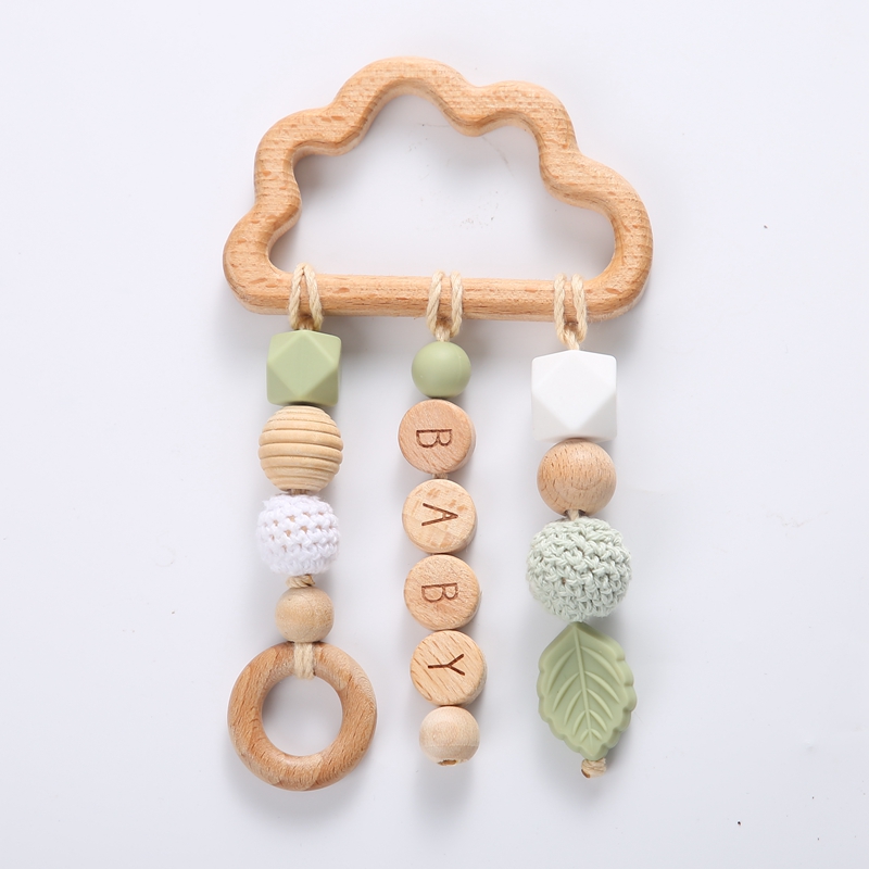 极速1Pcs Baby Natural Beech TeethDing Wooden Teether Blocks