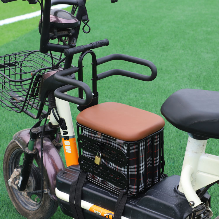 极速电动车前置儿童座椅储物箱坐椅宝宝小孩O安全前坐椅子电瓶车