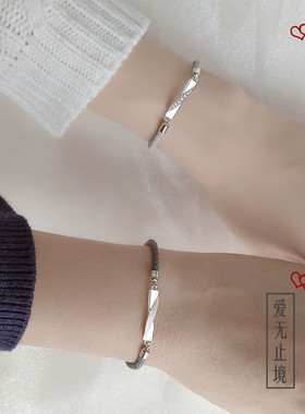 极速刻字隐藏的爱情侣手錬一对男女款学生异地恋中U秋礼物女友情