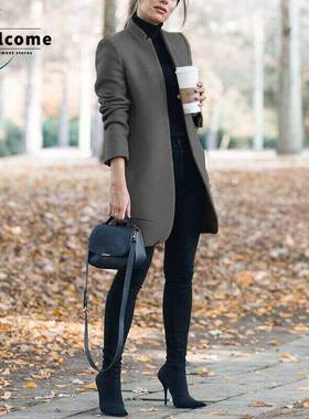 极速Autumnwinter fashion solid color standup collar Xwoolen