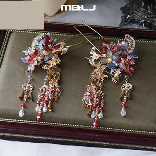 极速20a23新中式 复古手工 婚礼水钻合金汉服头饰传统新娘秀禾古装