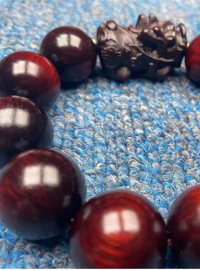 新品新品推荐高密高油紫檀貔貅手串小孔沉水小P叶紫檀佛珠念珠男