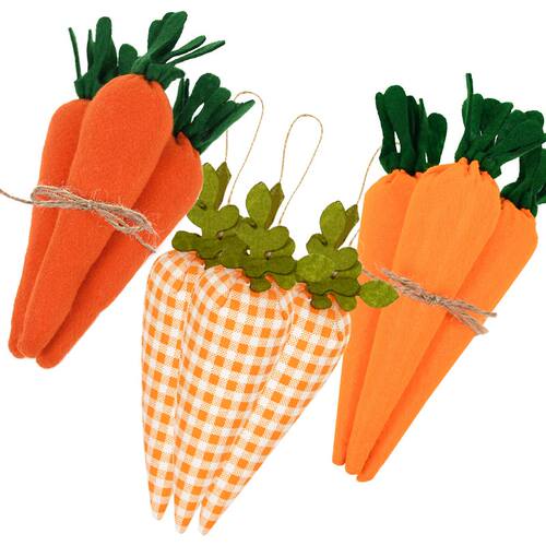 新品3/1pcs Nov Woven Easter Carrots GOrnaments Hanging Penda