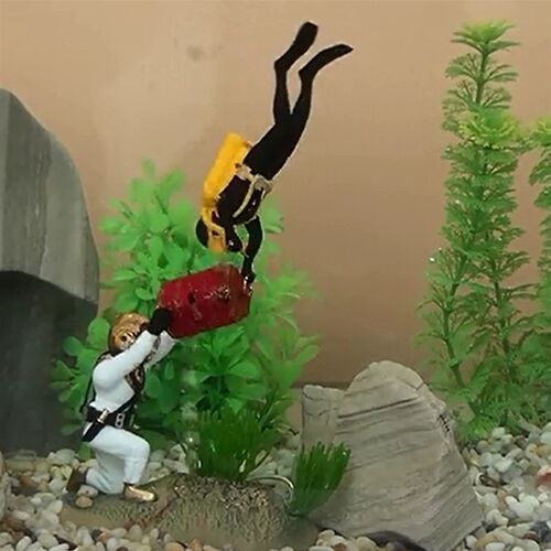 极速Hot Aquarium mDecoration Undersea Tug of War Fish Tank O